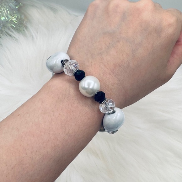 Colorful Beaded Glass Fashion Statement Stackable Bracelet Style 4 - Picture 3 of 6